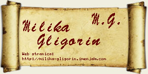 Milika Gligorin vizit kartica